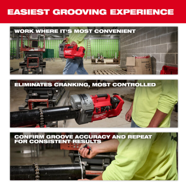 MILWAUKEE M18 FUEL™ RINGER™ Roll Groover for 2” – 6” Sch 10/40 - Image 6