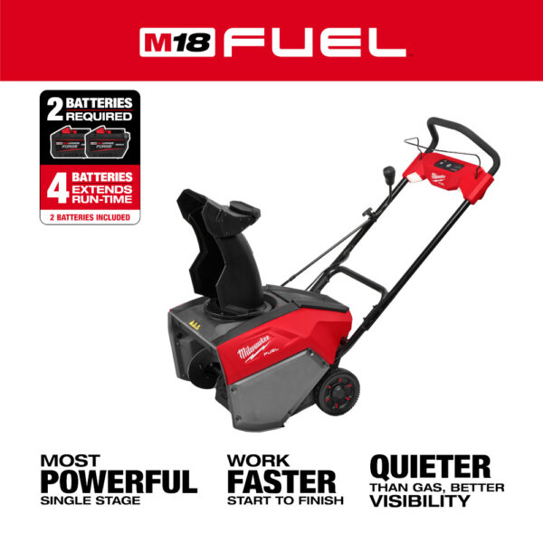 MILWAUKEE M18 FUEL™ 21" Auger Propelled Dual Battery Single Stage Snow Blower - Image 2