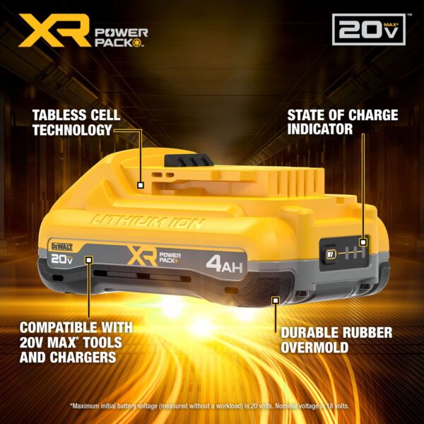 DEWALT 20V MAX* XR POWERPACK™ 4Ah Battery - Image 3