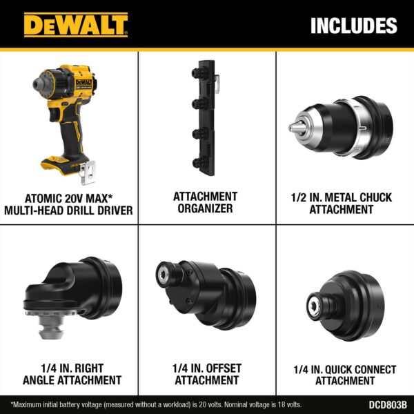 DEWALT 20V MAX * ATOMIC™ Multi- Head Drill/ Driver (Tool Only) - Image 5