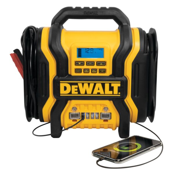 Dewalt 2000A Jump Starter/Air Compressor 120 PSI, Dual AC Outlets 500W Output - Image 3