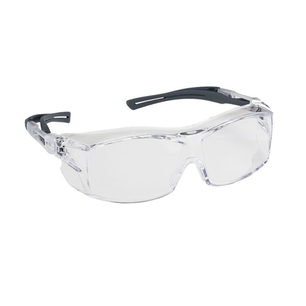 PIP OTG Rimless Safety Glasses with Black Temple and Clear Lens