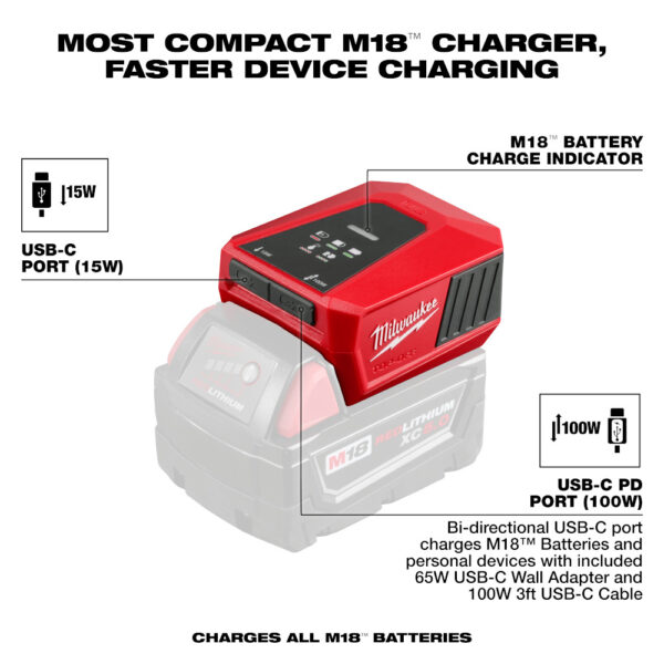 MILWAUKEE M18™ TOP-OFF™ Charger & Power Supply - Image 3