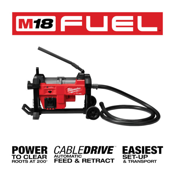 MILWAUKEE M18 FUEL™ Sewer Sectional Machine w/ CABLE-DRIVE™ 1-1/4" Kit - Image 3