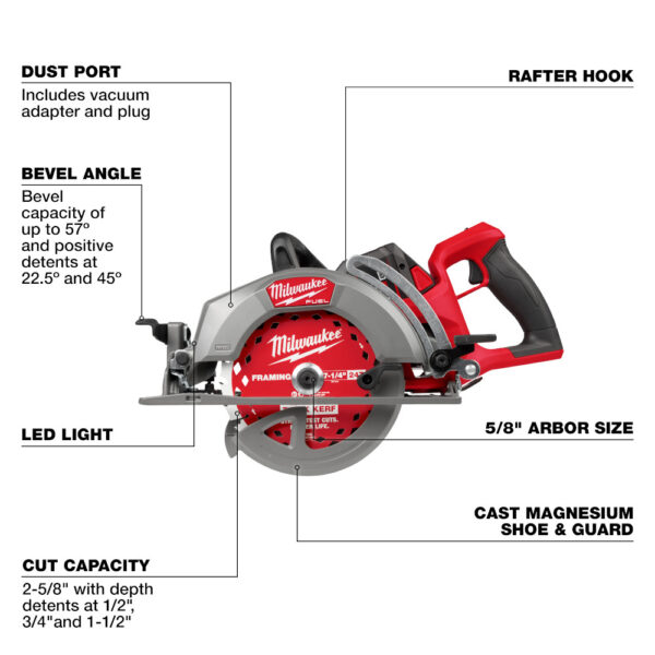 MILWAUKEE M18 FUEL™ 7-1/4" Rear Handle Circular Saw Kit - Image 5