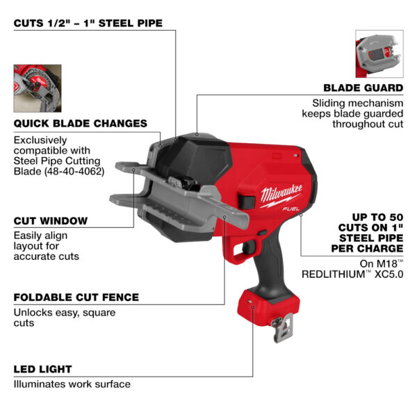 MILWAUKEE M18 FUEL™ ½”-1” Steel Pipe Cutter - Image 5
