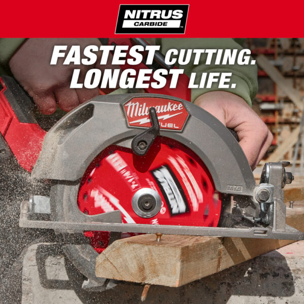 MILWAUKEE 7-1/4” 24T NITRUS™ Carbide Framing & Demolition Circular Saw Blade - Image 4