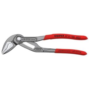 KNIPEX 7-1/4" Cobra® ES Water Pump Pliers with red covered handles