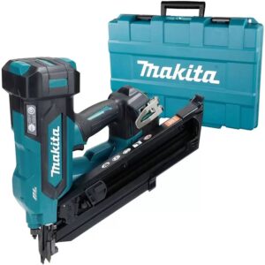 MAKITA 18V LXT Brushless 3-1/2" 30° Clipped Head Framing Nailer with a case in the background