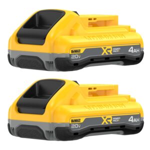2 DEWALT 20V MAX* XR POWERPACK™ 4Ah Batteries