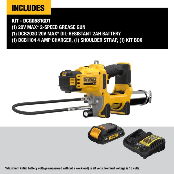 DEWALT 20V MAX* Cordless 10,000 PSI Variable 2-Speed Grease Gun Kit - Image 4