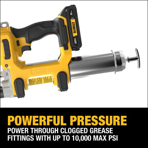 DEWALT 20V MAX* Cordless 10,000 PSI Variable 2-Speed Grease Gun Kit - Image 6