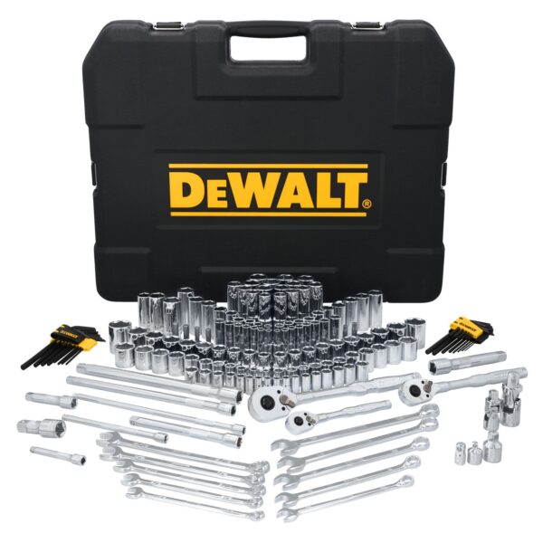 DEWALT TOUGHSERIES™ 185 pc. 3 Drive Mechanics Tool Set with a black case