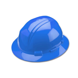 Blue full brim hard hat