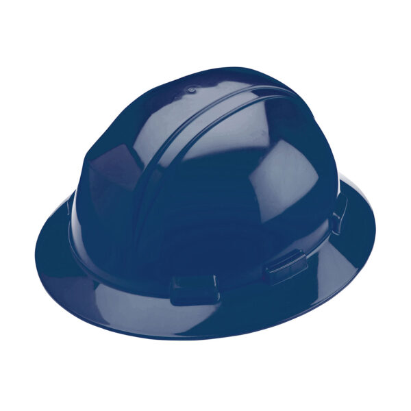 Navy blue full brim hard hat