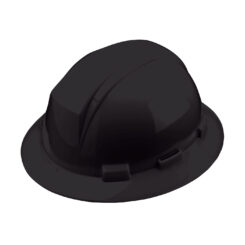 Black full brim hard hat