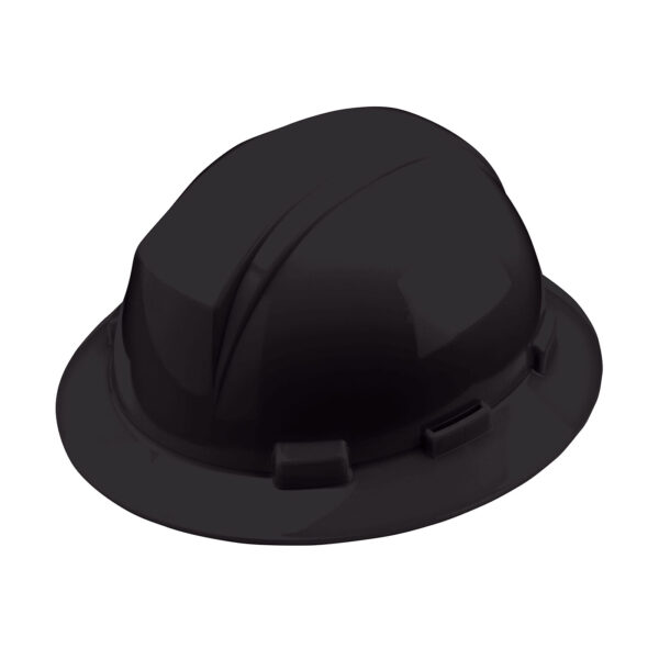 Black full brim hard hat
