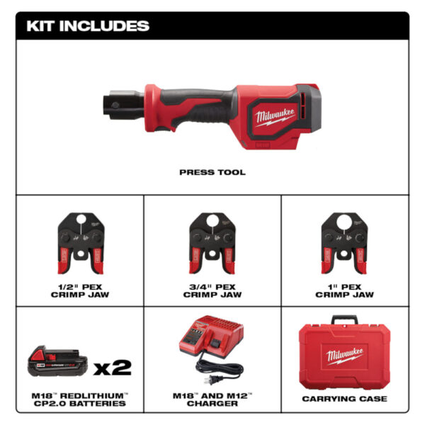 MILWAUKEE M18™ Short Throw Press Tool Kit with PEX Crimp Jaws - Image 4