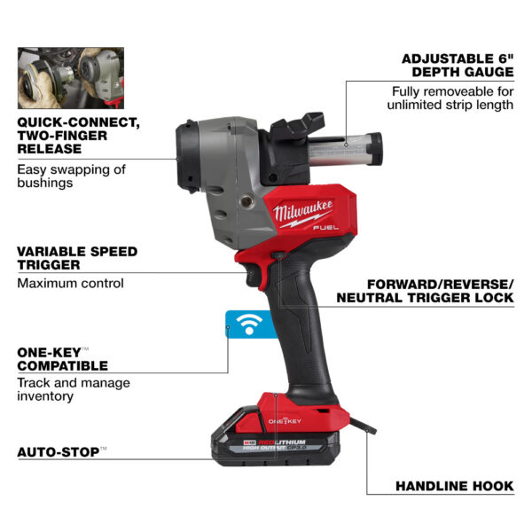 MILWAUKEE M18 FUEL™ Covered Conductor Cable Stripper Kit w/ Adjustable Bushings - Image 3