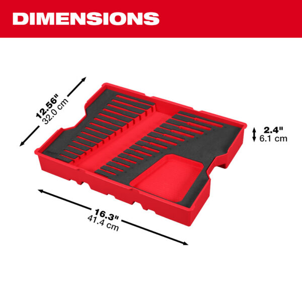 MILWAUKEE 15pc. SAE Ratcheting Combination Wrench Set with Tray for PACKOUT™ - Image 3