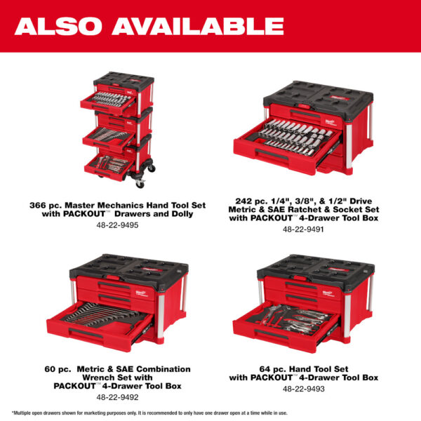 MILWAUKEE 15pc. SAE Ratcheting Combination Wrench Set with Tray for PACKOUT™ - Image 7