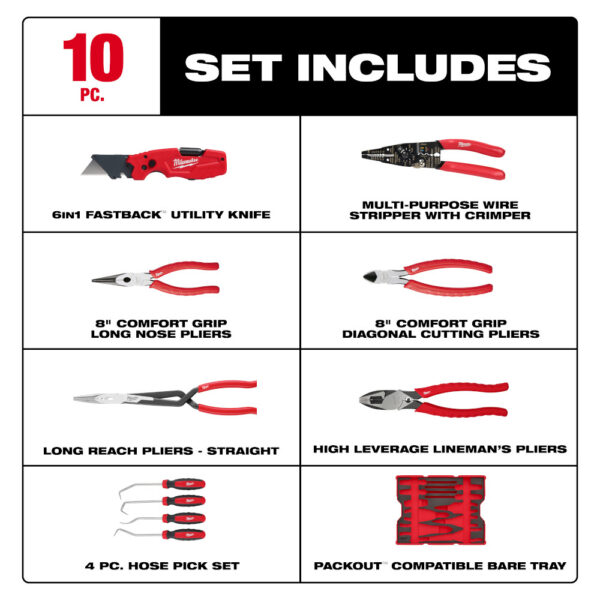 MILWAUKEE 10pc. Pliers & Pick Set with Tray for PACKOUT™ Drawers - Image 4