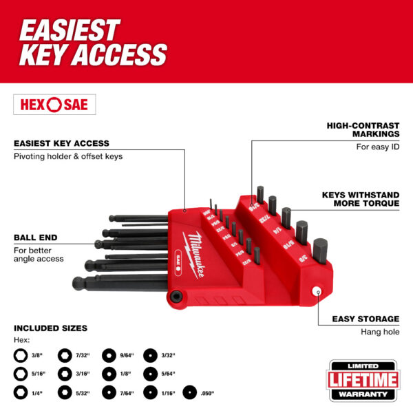 MILWAUKEE 28pc. Hex Key & Hammer Set with Tray for PACKOUT™ Drawers - Image 6