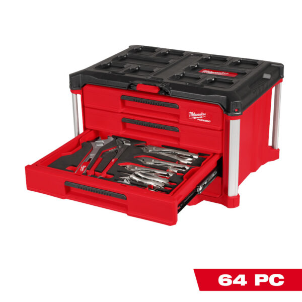 MILWAUKEE 64pc. Hand Tool Set with PACKOUT™ 4-Drawer Tool Box - Image 2