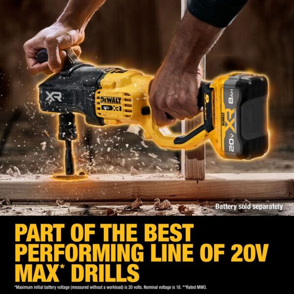 DEWALT 20V MAX* XR®  Cordless 7/16" Quick Change Compact Stud & Joist Drill - Image 4