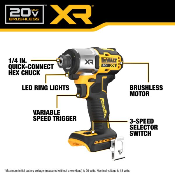 DEWALT 20V MAX* XR® 2-Speed Hammer Drill & Impact 2-Tool Combo Kit w/PowerPack - Image 3