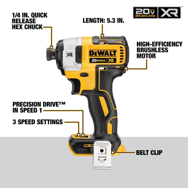 DEWALT® 20V MAX* XR Brushless 4 Tool Combo Kit - Image 3
