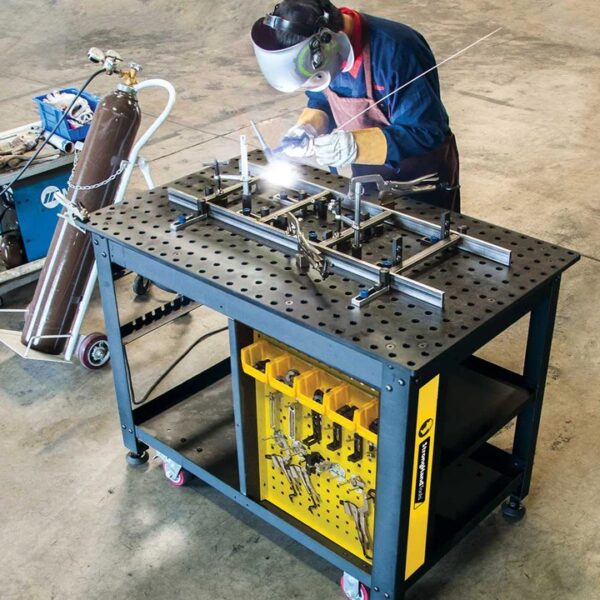 STRONGHAND Rhino Welding Table/Cart + 66pc Fixturing Kit 5/8" Hole - Image 3