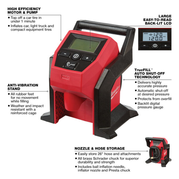 MILWAUKEE M12™ Compact Inflator (Tool Only) - Image 5