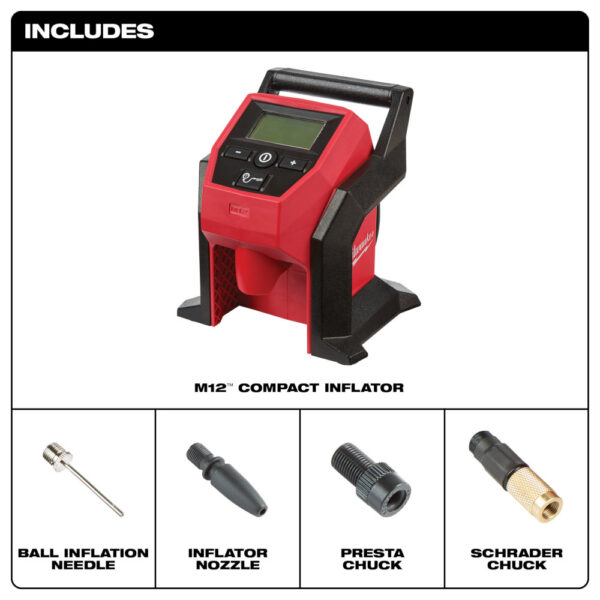 MILWAUKEE M12™ Compact Inflator (Tool Only) - Image 6
