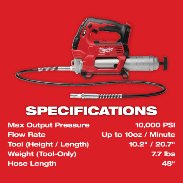 MILWAUKEE M18™ Cordless 2-Speed Grease Gun (Tool Only) - Image 4
