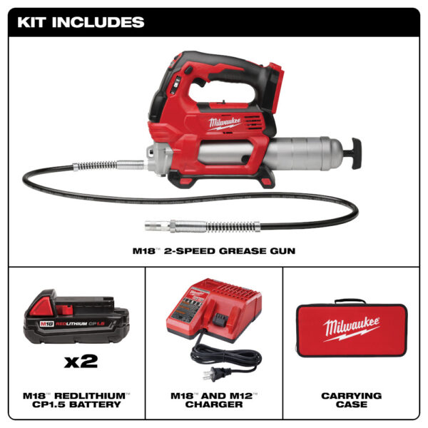 MILWAUKEE® M18™ Cordless 2-Speed Grease Gun Kit - Image 4