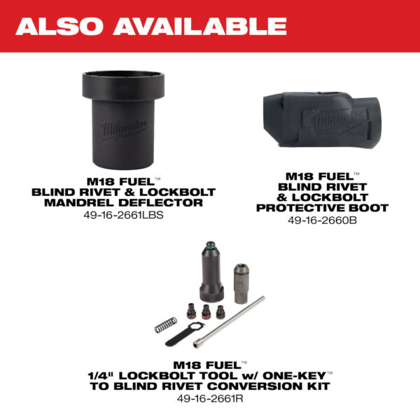 MILWAUKEE M18 FUEL™ 1/4" Lockbolt Tool w/ ONE-KEY™ (Tool Only) - Image 5