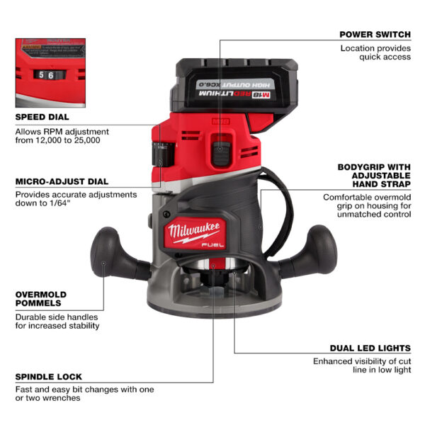 MILWAUKEE M18 FUEL™ 1/2" Router Kit - Image 3