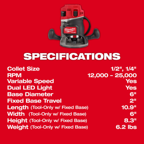 MILWAUKEE M18 FUEL™ 1/2" Router Kit - Image 8