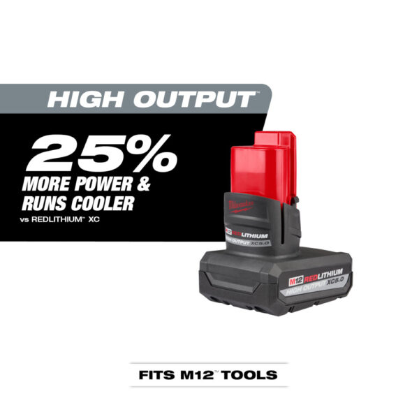 MILWAUKEE M12 REDLITHIUM HO XC5.0 Battery Pack - Image 5