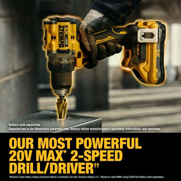 DEWALT 20V MAX* XR® Brushless Cordless 1/2 in. Drill/Driver (Tool Only) - Image 5