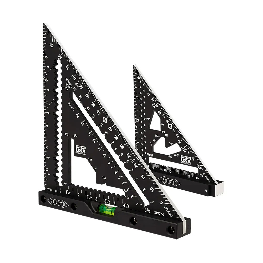 STILETTO 7" Carpenter Square w/Built-in Level & 4-1/2" Square (2pk Promo Combo)