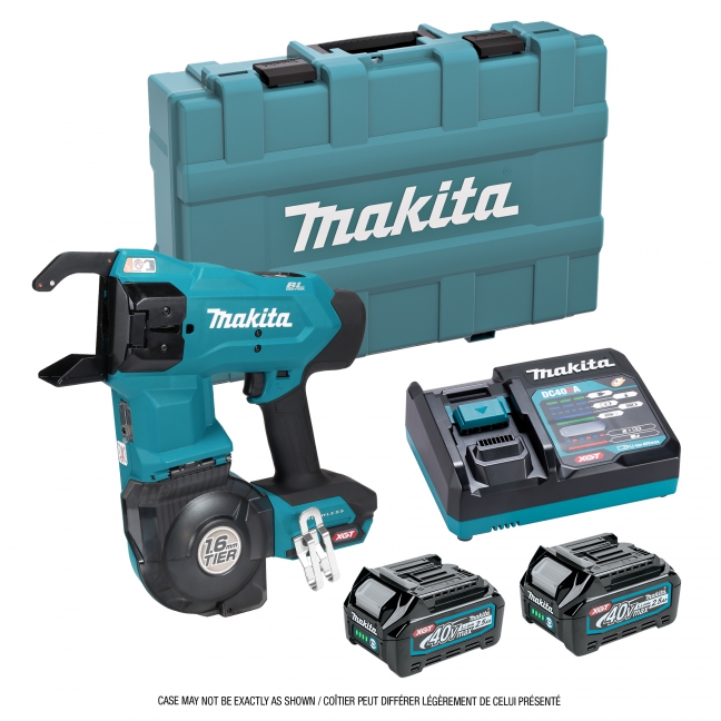 MAKITA 40Vmax XGT Brushless Rebar Tying Tool, 2.5Ah x2 Kit