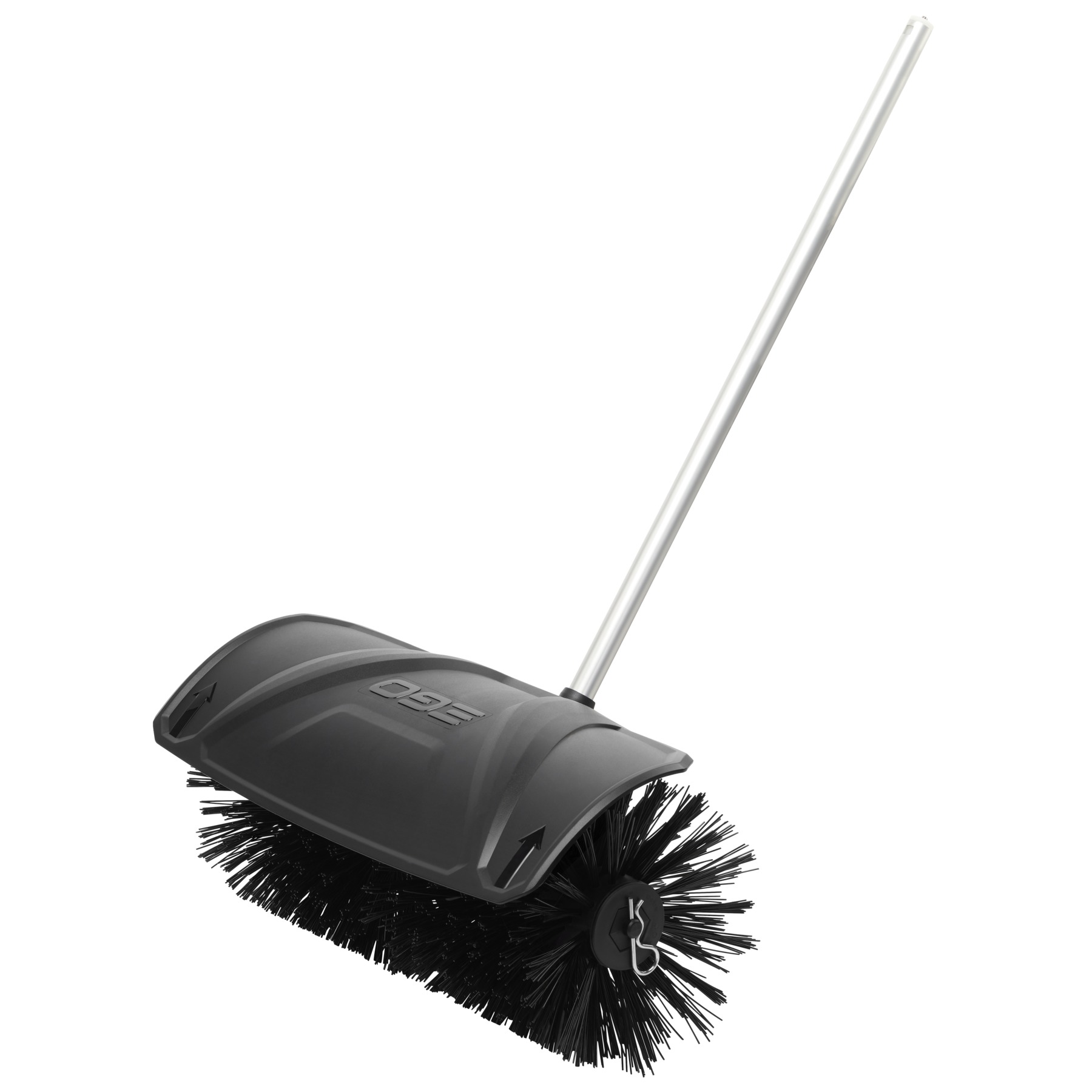 EGO BBA2100 22-inch bristle brush attachment with rotating nylon bristles and protective debris guard, shown on white background for use with the EGO POWER+ Multi-Head System.