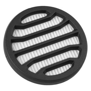 Round Milwaukee inlet filter with black plastic outer frame and visible white pleated filter media, shown isolated on a white background.