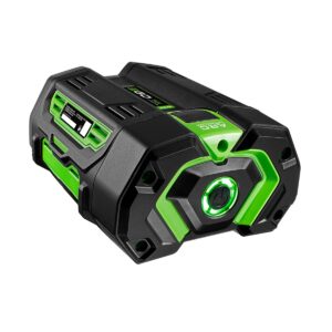 EGO 56V ARC Lithium 4.0Ah battery pack with built-in fuel gauge and shock-resistant housing, model BA2242T, shown on white background.