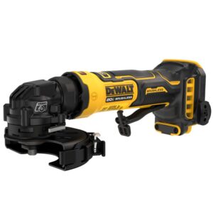 DEWALT DCG400B ATOMIC 20V MAX 4 in. Brushless Angle Grinder (Tool Only) product image showing the compact grinder with paddle switch, adjustable guard, and brushless motor.