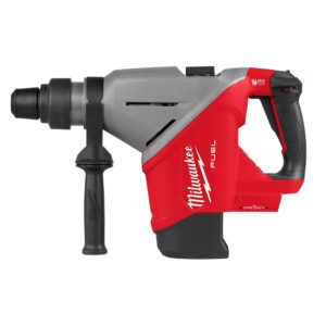 MILWAUKEE 2918-20 M18 FUEL 1-3/4 inch SDS Max Rotary Hammer with ONE-KEY, left side profile on white background, showing SDS Max chuck, AVS marking, side handle, and battery slot without battery installed.