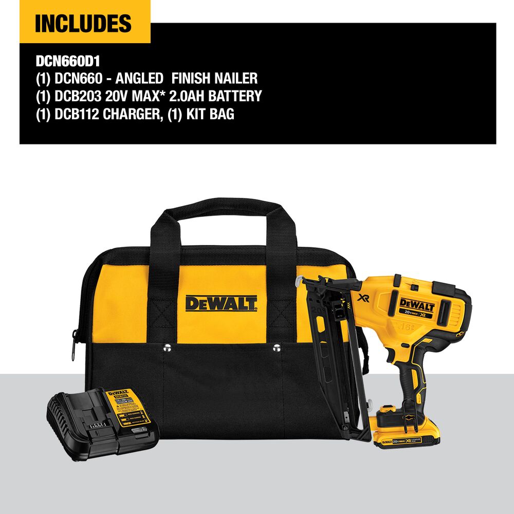 DEWALT 20V MAX* XR® 16 GA Angled Finish Nailer Kit - Image 4