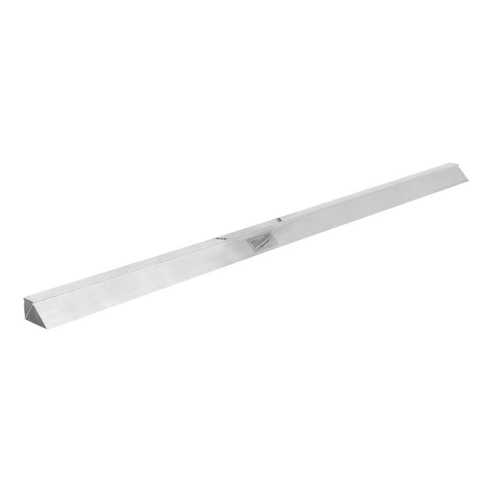 Milwaukee 48-38-2010C 10 ft magnesium screed bar MX Fuel vibratory screed attachment product image, long double triangle profile bar with centered Milwaukee logo, concrete screed bar product image